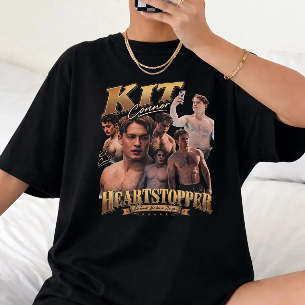 Retro Kit Connor Shirt, Heartstopper Shirt, 90s Bootleg Merch Lgbt Queer Romance Fan Gift, Gift For Women Men, Unisex Fit Cotton