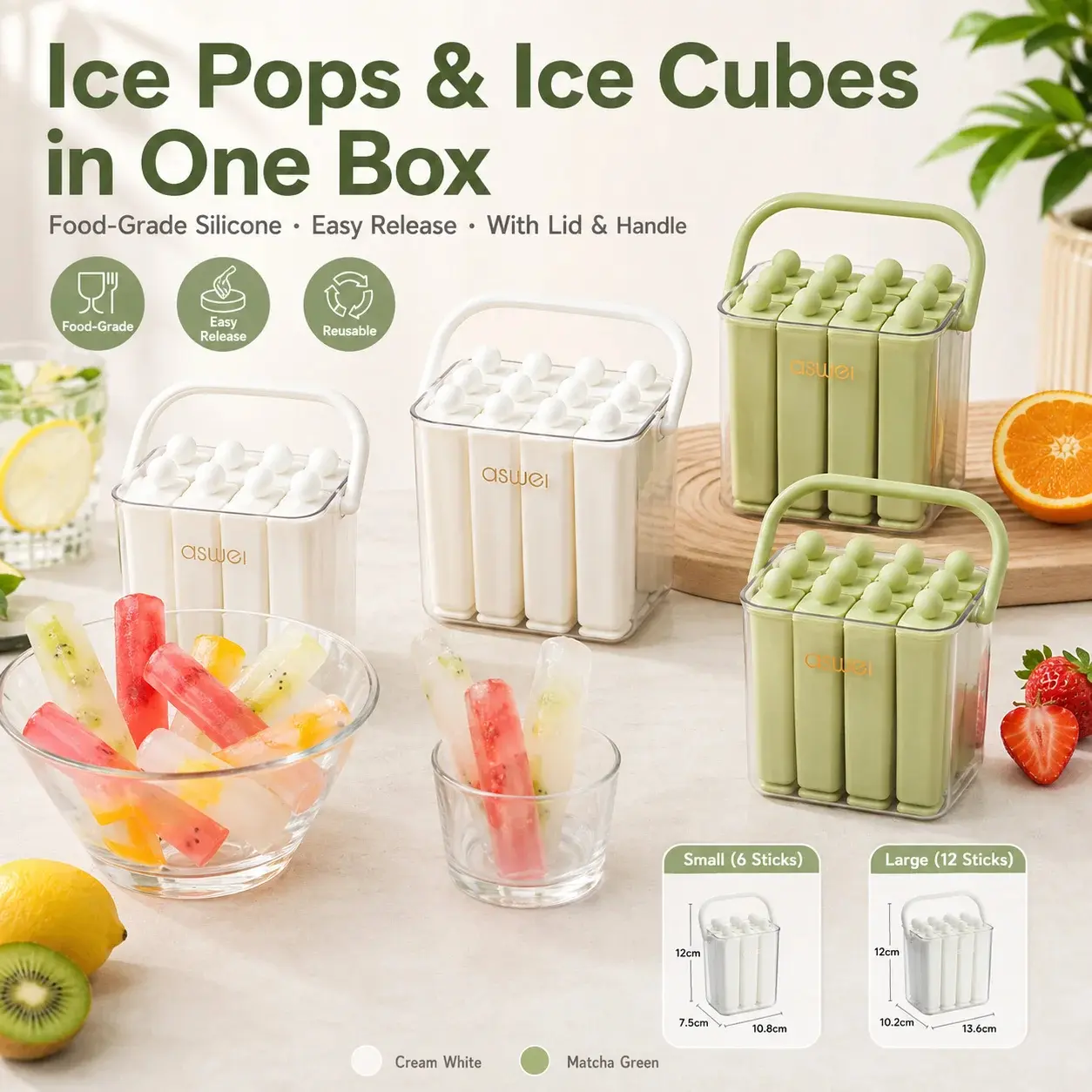 Ice Cube Tray Mold Food-grade Long Bar Ice Tray Frozen Ice Cream Molds For Freezer For Home Use Summer Refrigerator
