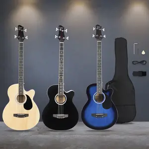 GMB101 4- string guitar electric Acoustic Bass with Band Equalizer Available Blue Black or Burlywood Beginners Kids Acoustic Set slider lightweight cheap underrated jazz master affordable new beginner kit cool travel Adults Teens Beginners Adults Teens