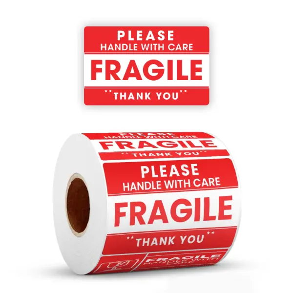 StickerJet Fragile Handle with Care Stickers Roll, Bright Shipping ...