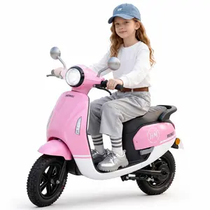 HEIMILI Kids Electric Motorcycle, 24V Powered Ride on Moped Toy with Headlight, 10MPH Max Speed High/Low Control, Throttle & Brake, Pneumatic Tires Electric Scooter for Kids 6 Years Old and Up