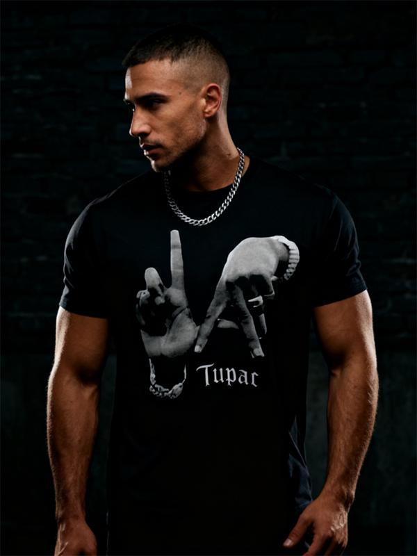 Pure Cotton Short Sleeve Shirt Tupac Element Print Unisex Rap Culture Tee for Men & Women Premium Soft Breathable
