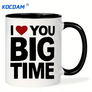 11ozMug Extra Coffee Mugs Oversized Ounces Giant Size Cup for Big Drinks with Handle, Tall Novelty Gift Coffee Lovers XL Coffee Cups (I LOVE YOU BIG TIME)