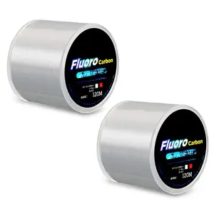 Fluorocarbon Coated High Sensitivity Fishing Line Carbon Fiber Leader Kit 120m Sinking Line 0.20-0.60mm Diameter 7.15-45LB Strength for Saltwater Freshwater Lure Fishing Tackle Long Cast Durable High Tensile Strength Fishing Accessories Kit