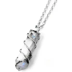 Rainbow Moonstone Healing Crystal Necklace - Lunar Pendant Balance, Inner Light, Love memorial day gift antique jewelry daily party daughter friendship men bonus simple personality rio jeweler elephant bead with