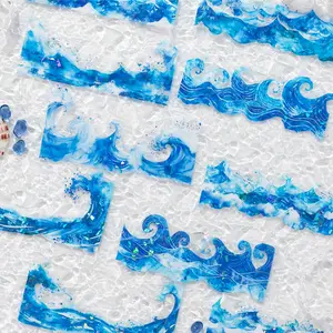 Ocean Themed Sticker, 10 Sheets/bag PET Material Decorative Sticker, DIY Decals for Scrapbooking, Scrapbook Page, Journaling, Gift Wrapping, Greeting Cards, Handcraft