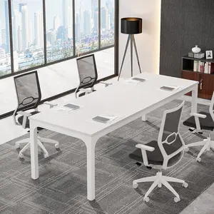 LustreC 6.5FT Conference Table, 78.7 Inche Rectangle Meeting Seminar Table, White Large Business Tables for 6-8 People (Only Table)