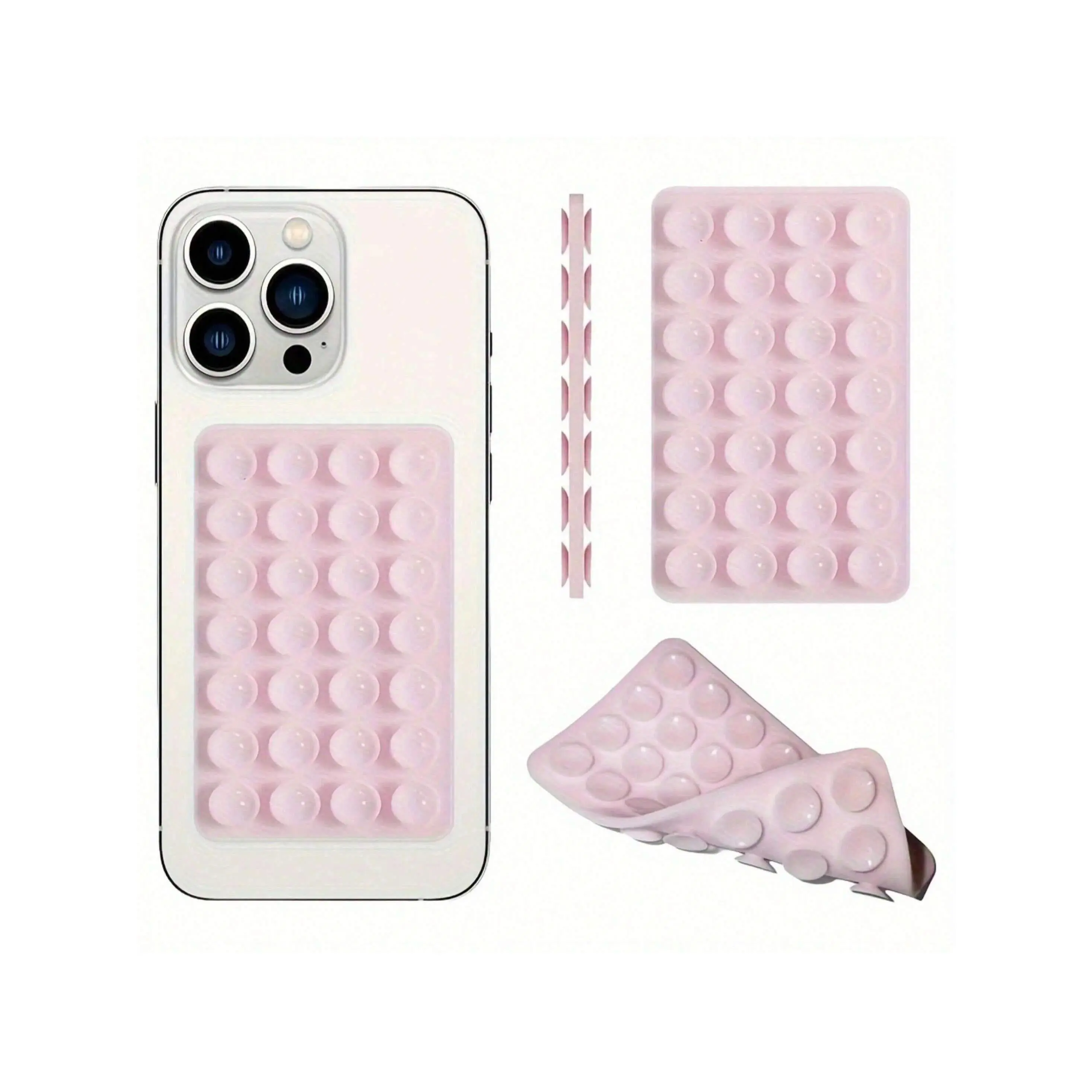 Non-Toxic Silicone Double-Sided Suction Cup Phone Holder with 28 Pads, Adjustable Lazy Bracket Feature, Universal Mounting Stand for Smartphones, Tablets, Chargers