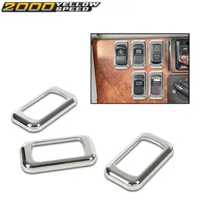 Fit For Peterbilt Keworth Freightliner Chrome Rocker Switch Trim Bezel