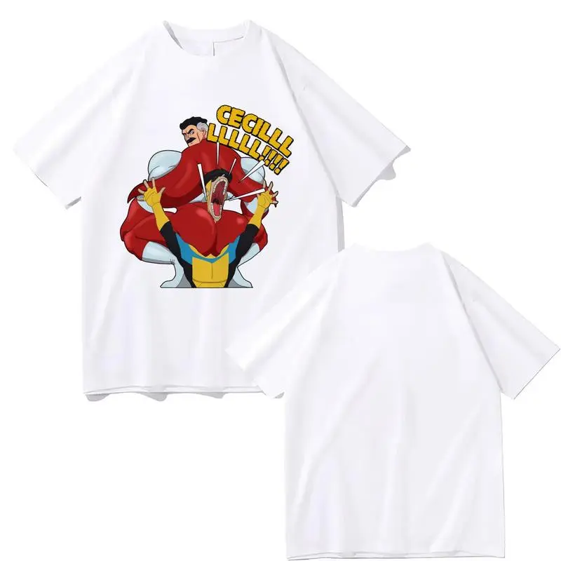 Invincible CECILLLLLLL!!! vs OmniMan T-Shirt, Color Conquest Shirt, Invincible Mark Superhero Unisex Tee, Comic Book Fan Gift Cotton