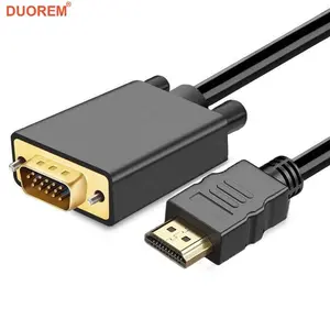 HDMI to Vga Cable (non-Bidirectional), Gold Plated, Molded Strain Relief, 1.8 Meters, High-Performance Video Converter, Adapter, Connector, Ideal for Home & Office Use