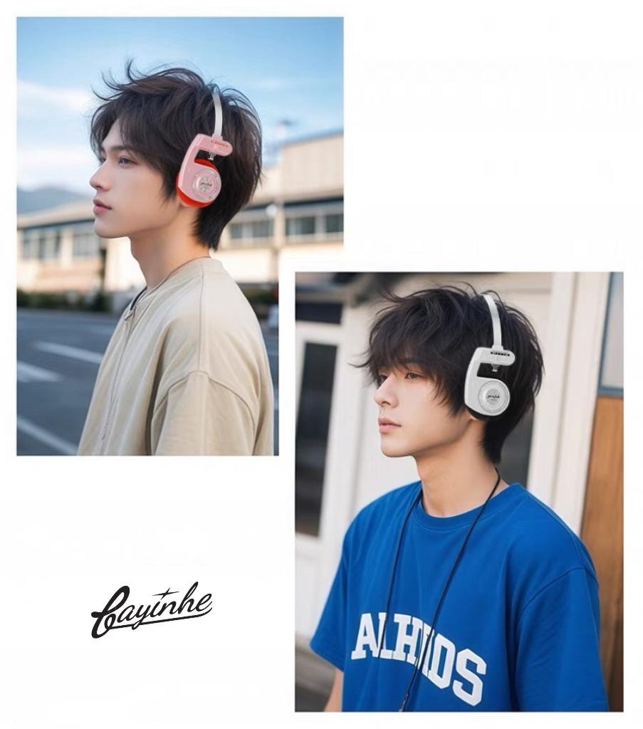 Baiyin Box H1PRO retro over-ear Bluetooth headphones for girls, Plus model, foldable, specially designed for photography