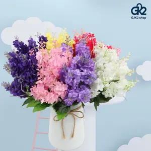 6pcs Artificial Hyacinth & Lavender Flowers Everlasting Bouquet for Home Hotel Wedding Decor