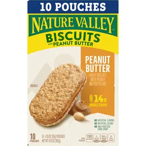 Biscuit Sandwiches, Peanut Butter, Snack Bars, 10 Bars, 13.5 oz