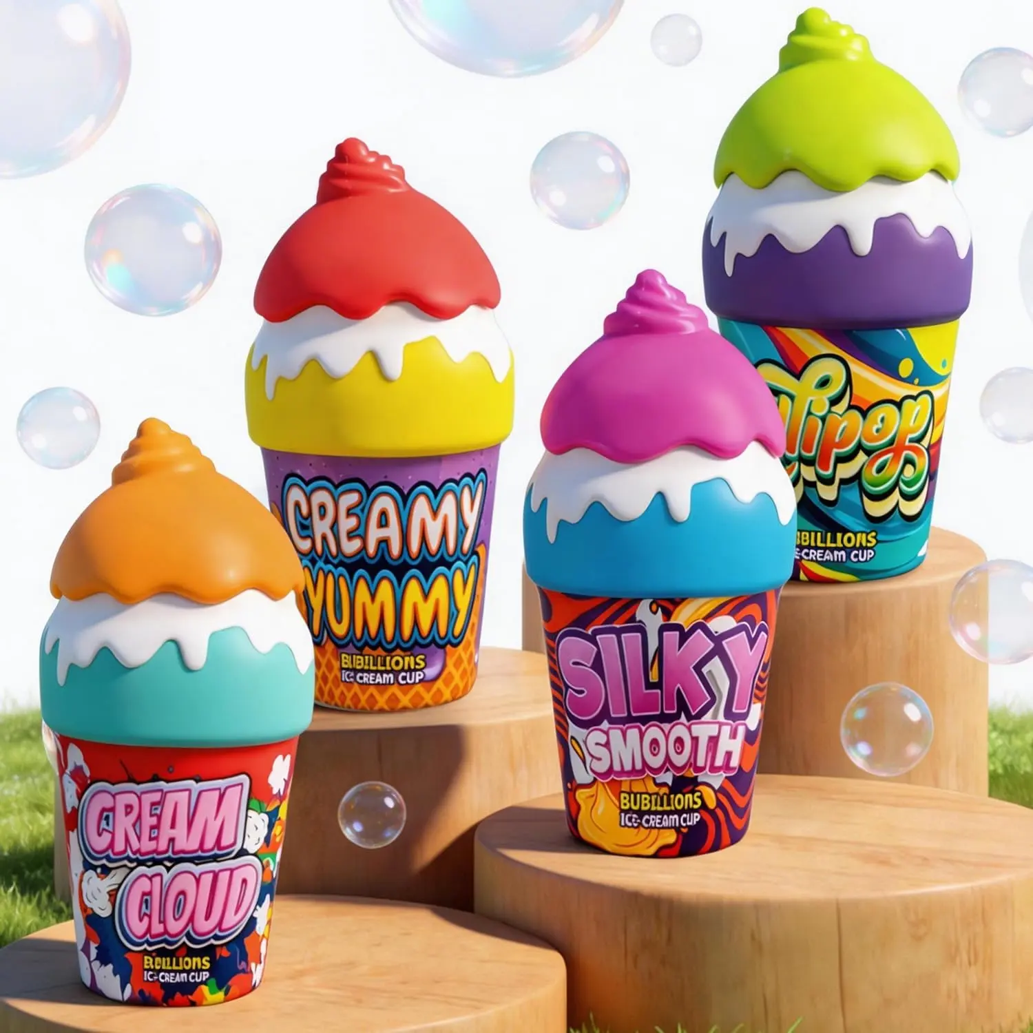 Handheld Bubble Maker - Upside Down Leak-Proof Tumble Design, Mess-Free Kids Party Outdoor Toy, Birthday Party Favor for Boys Girls, Toddler Bubbles (Random Color)#SummerVibes