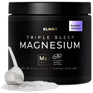Triple Sleep Magnesium L-Threonate Powder w. Apigenin, L-Theanine + Melatonin - Magtein Magnesium L Threonate Supplement - High Strength Magnesium for Deep Sleep & Calm Natural Sleep Aid for Adults