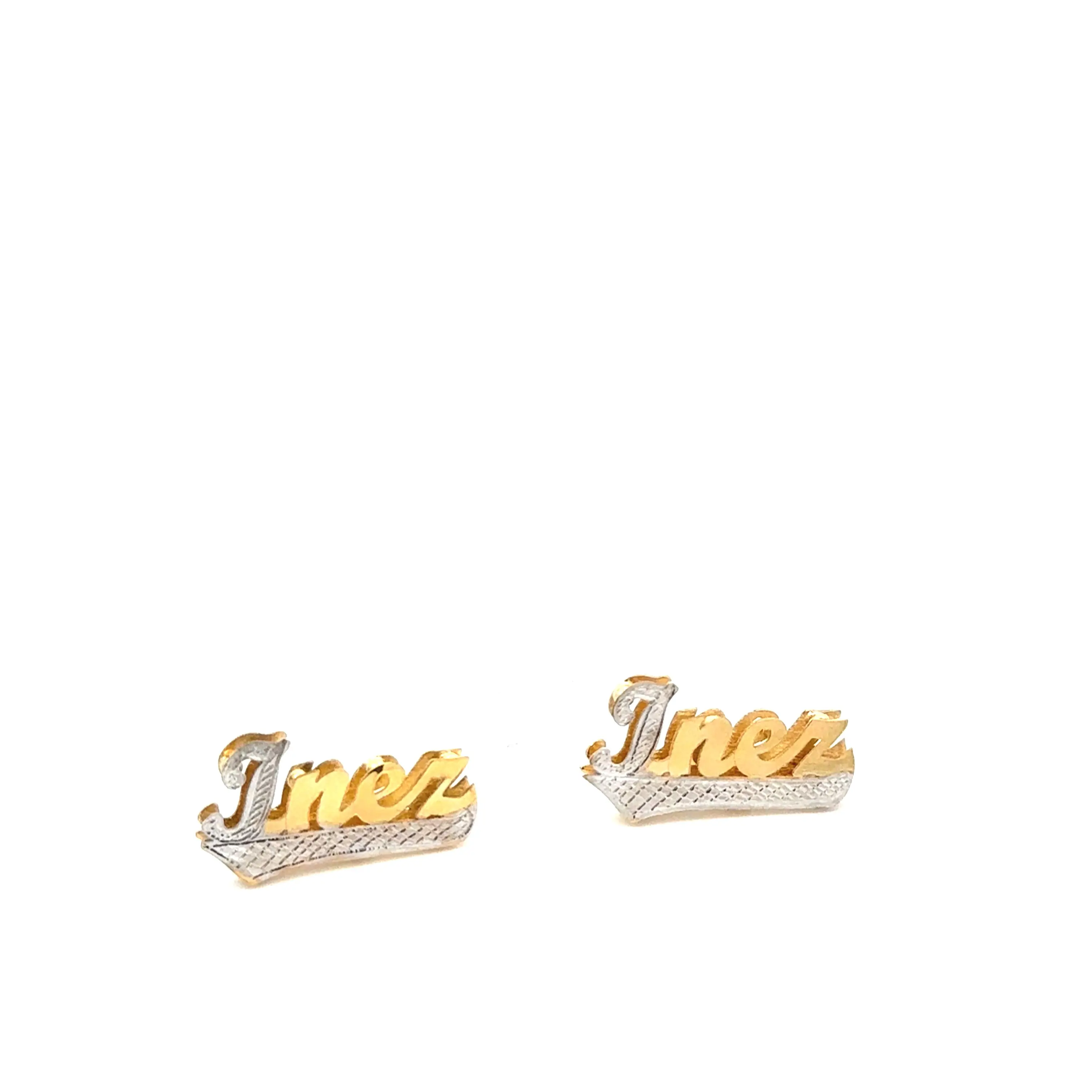 Customized double name earrings