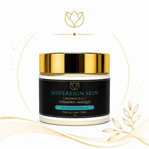 Sovereign Skin CrownCell Turmeric Masquè | Pore Refining & Hydrating Face Mask with Turmeric, Kaolin Clay, Aloe Vera, Green Tea Extract & Hyaluronic Acid | Skincare for All Skin Types | 2 oz