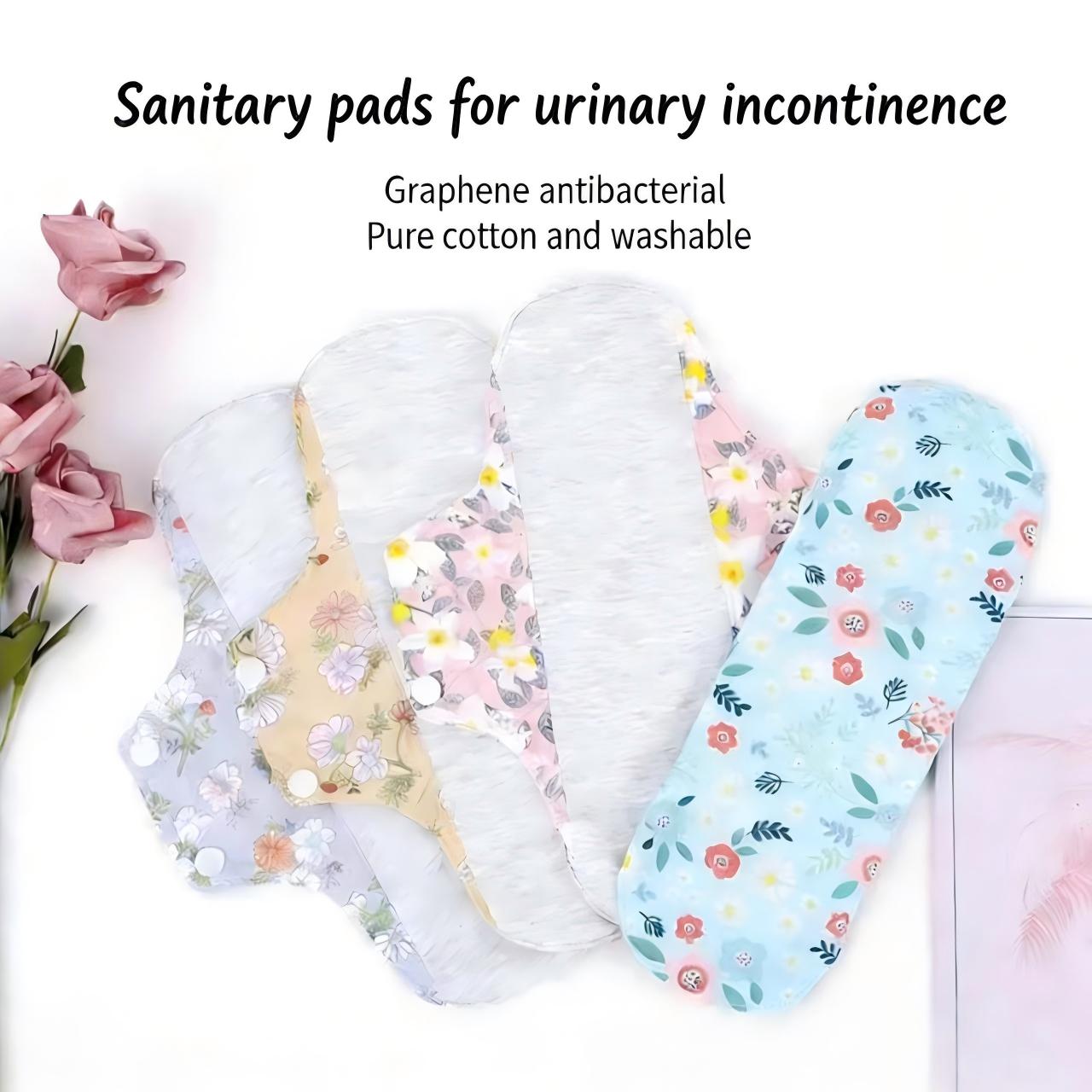 12Pcs Leak-Proof Upgraded Version & AbsorbentWashable Incontinence Pads with Graphene AsepticTechnology for Women & Elderly Care TamponsBreathable Organic Cotton Keeps You Fresh & Dry