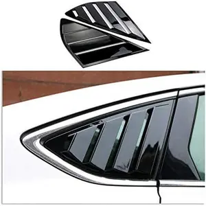 2pc Shiny Black Rear Quarter Panel Window Side Louvers Vent Fit for Ford Fusion Mondeo 4D Hybrid Energi 2013 2014 2015 2016 2017 2018 2019 2020