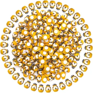200 count  Wooden  Decor,  Self-Adhesive Painted Flatback Mini Wooden Bumble Bees for Crafts Scrapbooking Decoration Embellishments DIY