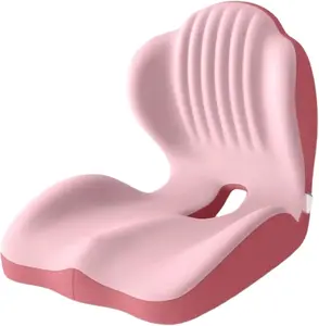 Ergonomic Lumbar & Seat Support Cushion, 2-in-1 Memory Foam Cushion with Coccyx Hollow Design for Office Chair, Car Seat Cushion、Cushion、Lumbar Support、ErgonomicCar Seat, Home Use - Relieves Back & Hip Pain BackSupport Breathable