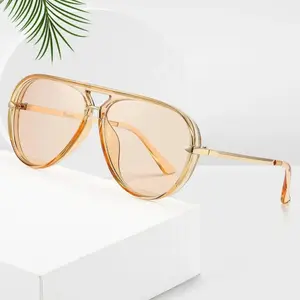 Unisex Vintage Oval Frame Classic Aviator Sunglasses | UV400 Protection & Premium Lightweight Design | Trendy Casual Fashion Shades Ideal for Everyday Wear, Outdoor Activities, Travel & Street Style Outfits