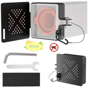 Heavy-Duty Aluminum RV Bumper End Cap Cover - 2pcs with Hinged Door & Vent Holes, Tool-Free Sewer Hose Storage Door, Fit for 4x4 Square RV Bumper - Corrosion-Resistant, Easy Installation, Camper Accessories, Durable Motorhome Travelers