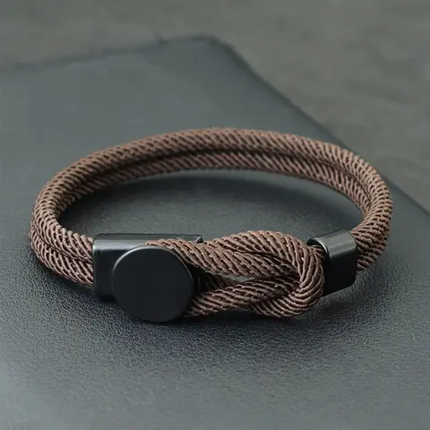 Men's Casual Nylon Rope Buckle Bracelet, Simple Hook Outdoor Nautical Gift Idea, Perfect Present for Him, All Season Wearable Accessory, Synthetic Bracelet