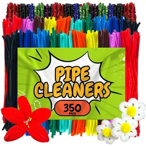 Colorful Pipe Cleaners Craft Set 350-Pack Chenille Stem Wires in 35 Bright Colors 5mm Thick  Twistable Fuzzy Sticks DIY Art Supplies for  & Classrooms