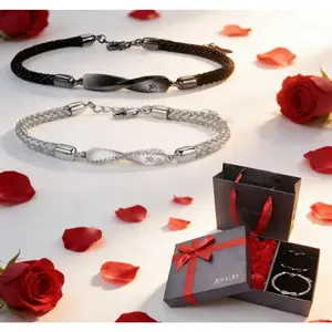 Valentine's Day Gift Couples Infinite Love Adjustable Promise Matching Bracelet for Soulmate Relationship Friendship Forever Jewelry Gifts for Boyfriend Girlfriend