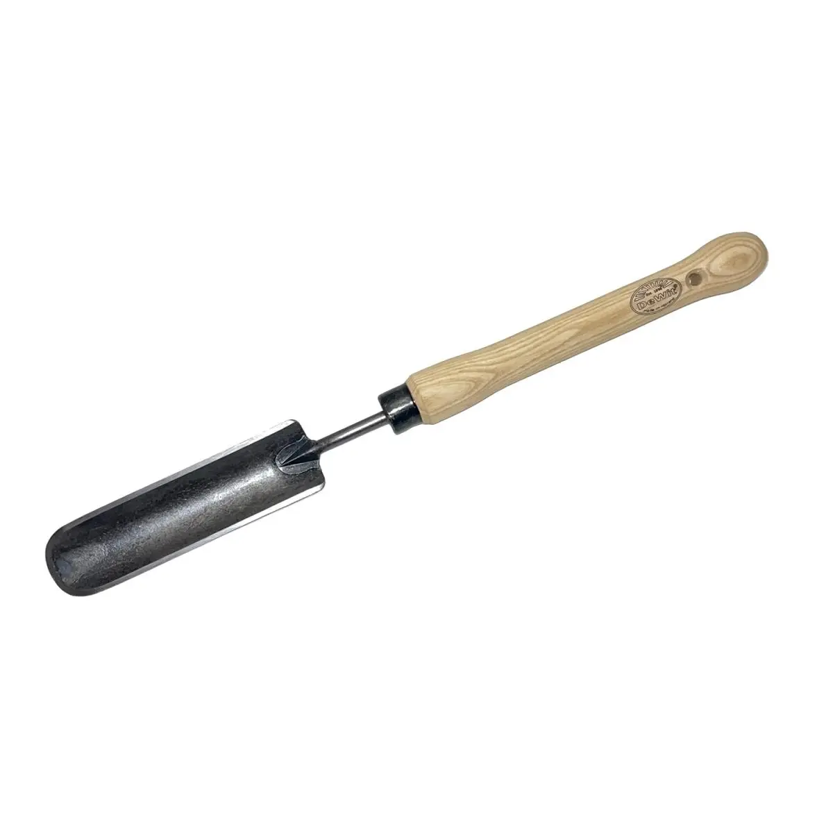 212 MAIN DeWit Rock-N-Root Trowel - Midsize Ash Wood Handle, Boron Steel Deep Digger Garden Spade