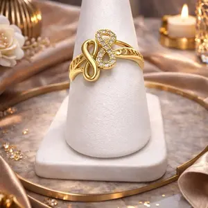 Sortija Infinito Oro Laminado 14k Ajustable