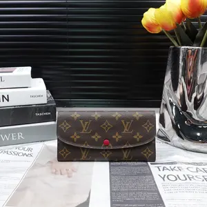 Pre-owned Louis Vuitton Coated Canvas Small Leather Goods Emilie Monogram Red Interior Wallet T10284890