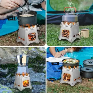 High Quality LIXADA Outdoor Stove Compact Folding Wood Stove Portable Outdoor Camping Stove Cooking Picnic Hiking