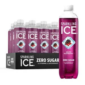 Sparkling Ice, Grape Raspberry Sparkling Water, Zero Sugar Flavored Water, with Vitamins and Antioxidants, Low Calorie Beverage, 17 fl oz Bottles (Pack of 12)