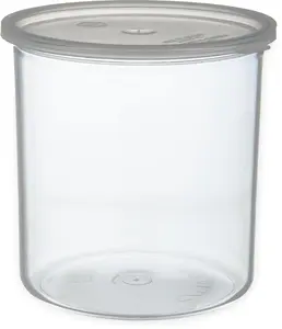 Classic Round Storage Container Crock with Lid for Kitchen, Restaurants, Home, Plastic, 2.7 Quarts, Clear