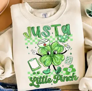 Just A Little Pinch Sweatshirt T-Shirt, Nurse St Patricks Day Gift, Nurse Shirt, Nurse St Patrick Gift, Nursing Hoodie, Lucky Shamrock Tee For Her Him