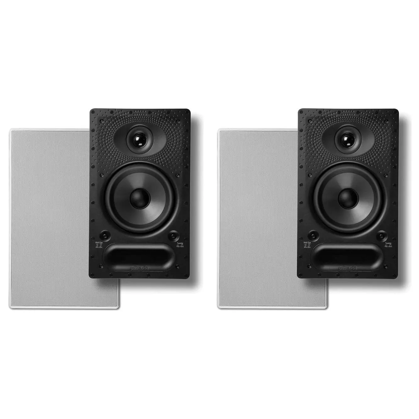 Polk Audio 65-RT In-Wall Speaker 4 Pack - Premium Flush Mount Speakers with 12.75" Height, 7.25" Width, 14.38x8.88" Dimensions for Home Theater Surround Sound, Whole-Home Audio