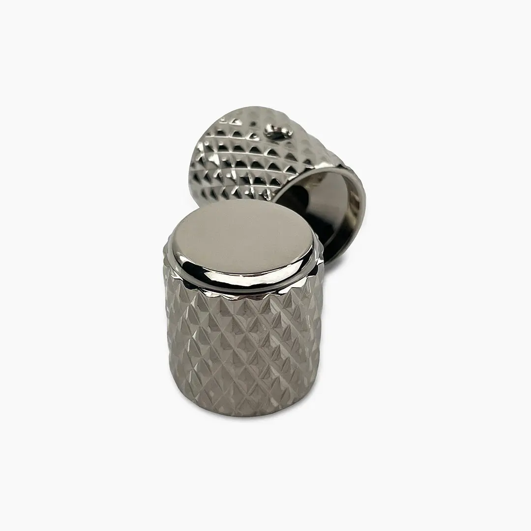 Allparts Heavy Knurl Metal Barrel Knobs (2 pcs)