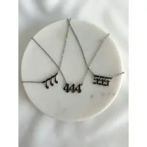 777-444-555 Angel Number Necklaces For Women Stainless Steel