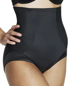 Dominique Adele High Waist Shaper Brief #3002 - Medium Control - Slims Tummy, Hips & Rear - 4-Way Stretch - No Roll Waist - Invisible Under Clothes, Cotton Gusset - Everyday Comfort – Black