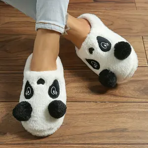 Panda plush slippers—wear cute ‘panda paws’ on your feet, every step at home is cozy, adorable comfort!