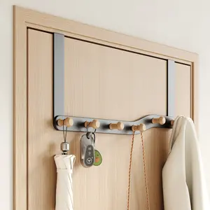 Wall-Mounted Coat Hook, No-Drill Door Hanger, Creative Entryway Organizer, Bathroom Clothes Rack, Space-Saving Hanging Shelf