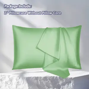 2Pcs or 4 Pcs Satin Pillowcase Set Envelope Closure, Skin-Friendly & Hair-Friendly, Light Green, Cooling Similar to Silk Pillow Cases,  Bedroom Accessories, Luxurious Sleep Aid, Holiday Gift for Women Men