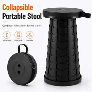 ONESHOW HOME Collapsible Folding Stool Portable Retractable Stool Adjustable Height Seat Supports Up to 360lbs for Camping Fishing Travel Mid Year Sale Deals For You