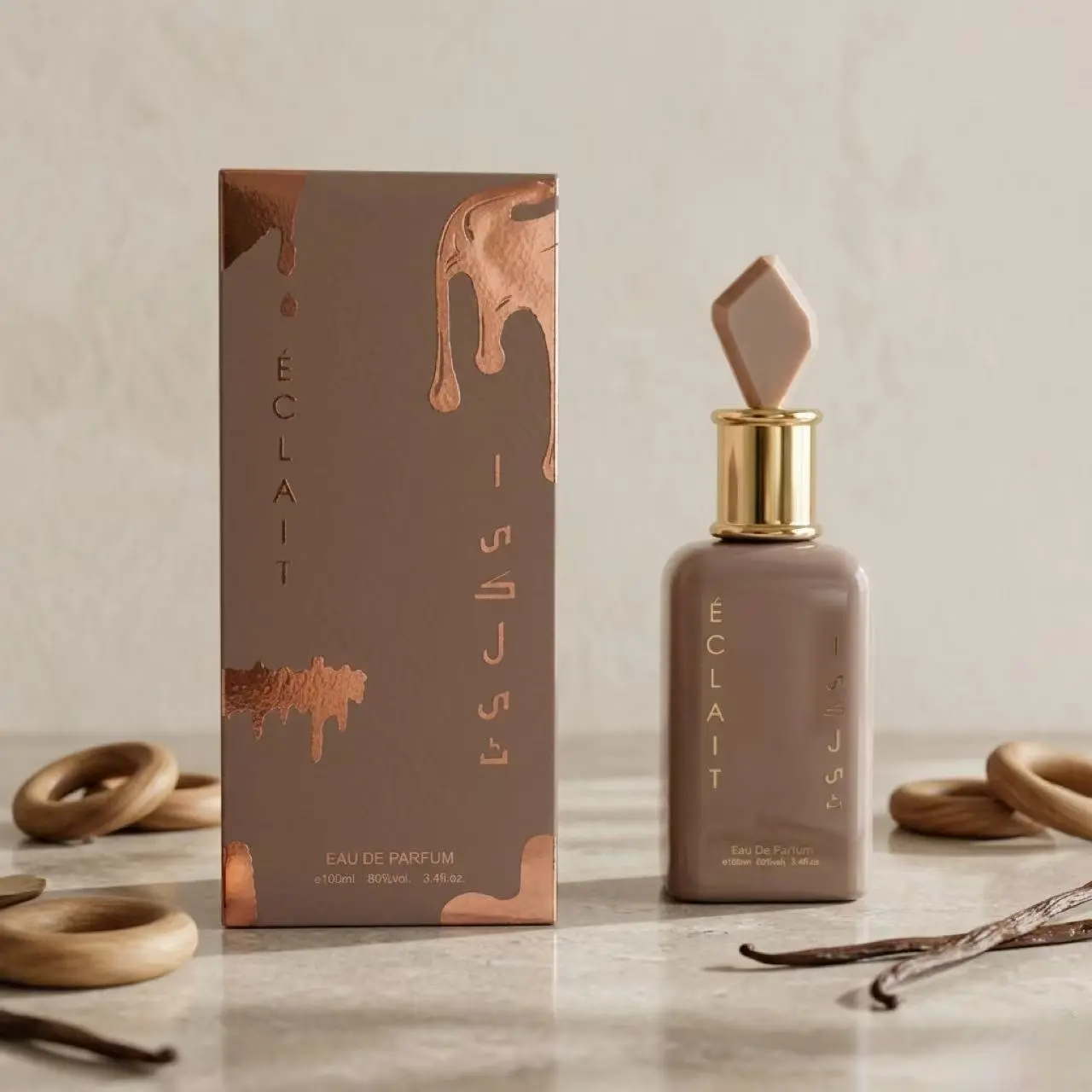 ÉCLAIT Santal Silk Eau De Parfum - Velvety Sandalwood, Roasted Cacao Gourmand Notes, 100ml/3.4 fl.oz Full-Size Long-Lasting Elegant Boxed Women's Fragrance, Perfumes for Women