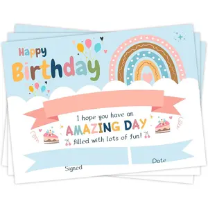 50 count Boho Birthday Printable  for  Classroom Present for  Teachers Students Parents for End of Semester  to  Home Study Award Supplies Rainbow