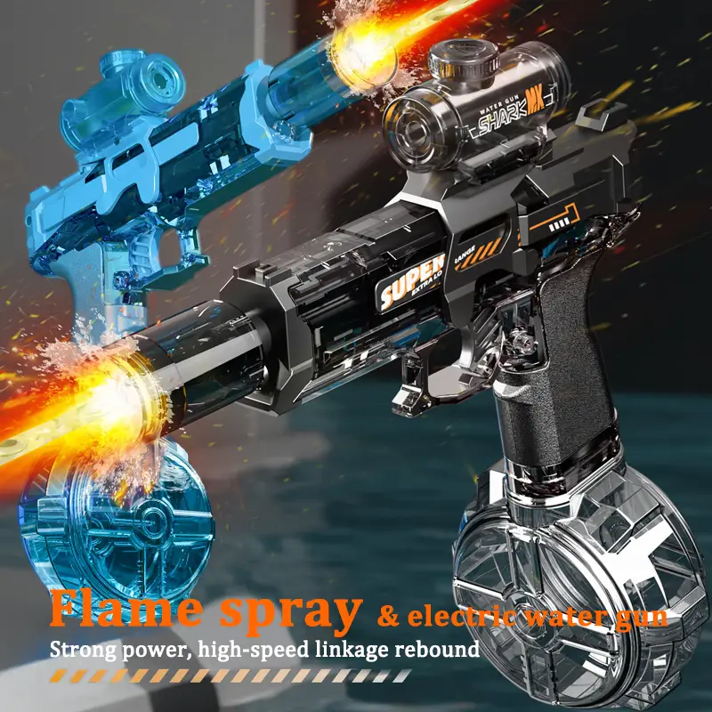 SuperX 2025 New Automatic Electric Water Blaster High Capacity Squirt Water Blaster with Extra Long Range & Lights for Adults & Kids Child Christmas G