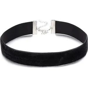 Black Velvet Ribbon Choker Necklace for Women, Gothic Jewelry, Halloween Birthday Party Cosplay, Wide 3/4 inch (2cm)